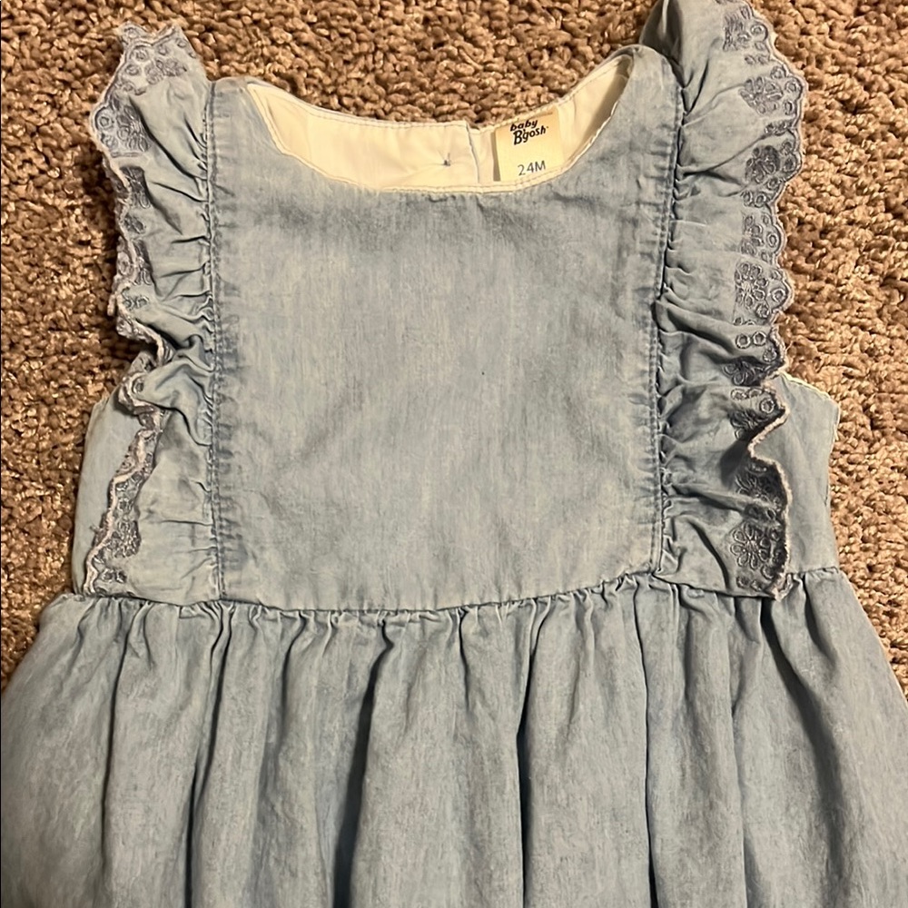 Blue Pleated Ruffled Sundress - Picture 2 of 4